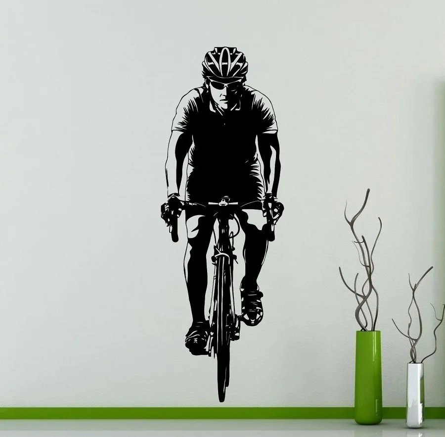 

Road bike vinyl wall stickers competitive sports competition wall stickers bicycle athletes dormitory home art wall decal 3902