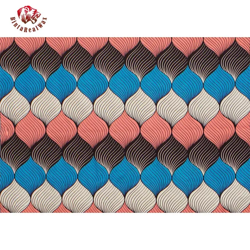 

New African Print Real Wax Fabric For Women Dress Suit 6Yards Full Cotton Ankara Nigerian Veritable Wax Fabric For Sewing SP495