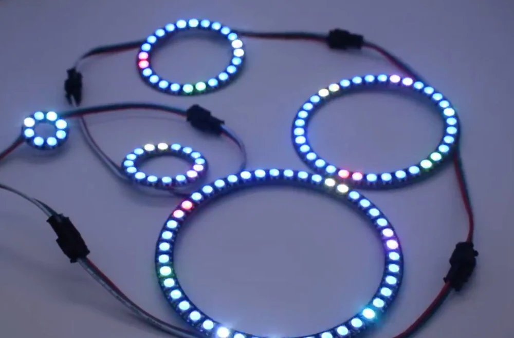 Адресуемый WS2812B RGB светодиодный Pixel Ring 8 16 24 35 45 s Встроенный WS2812 светильник IC DC