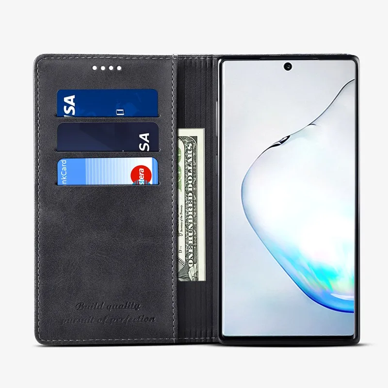 Чехол для samsung Galaxy Note 10 Plus Note9 роскошный, с магнитной застежкой кожаный кошелек для телефона samsung S9 S10 Plus S10e
