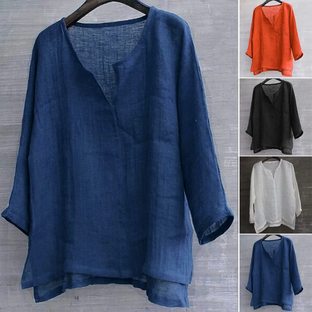 

Linen Shirt Men Brief Breathable Comfy Solid Color Long Sleeve Loose Harajuku Casual Blouse Hawaiian Shirt camisa masculina #yl