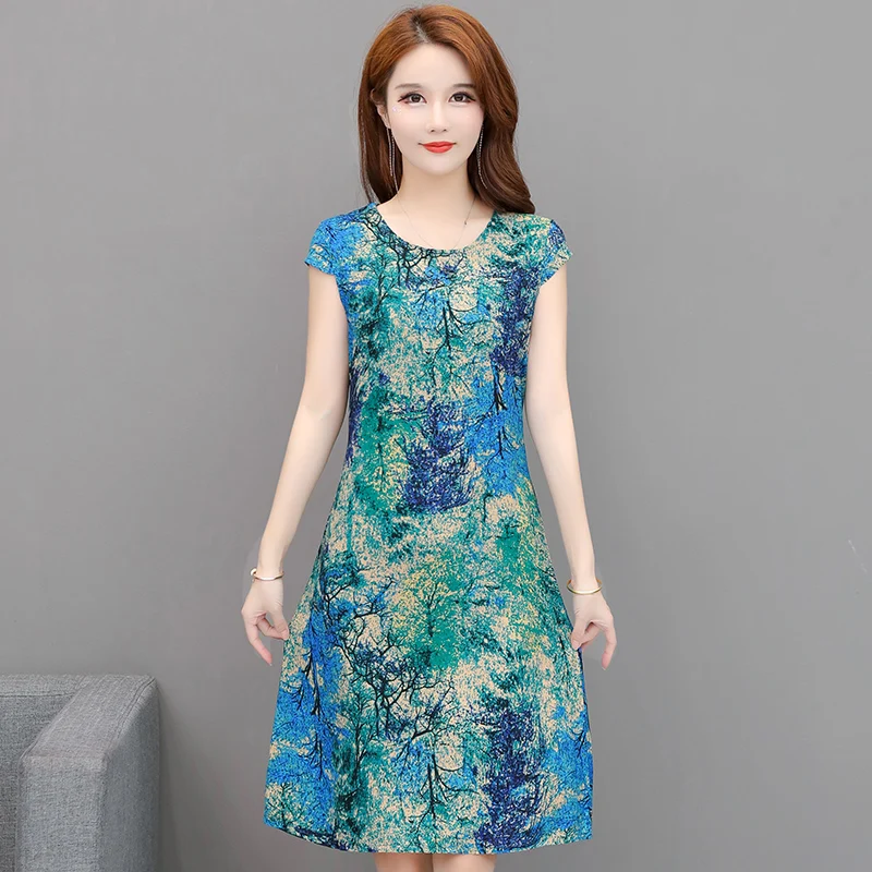 Винтажное летнее платье больших размеров платья Vestido печати Природный