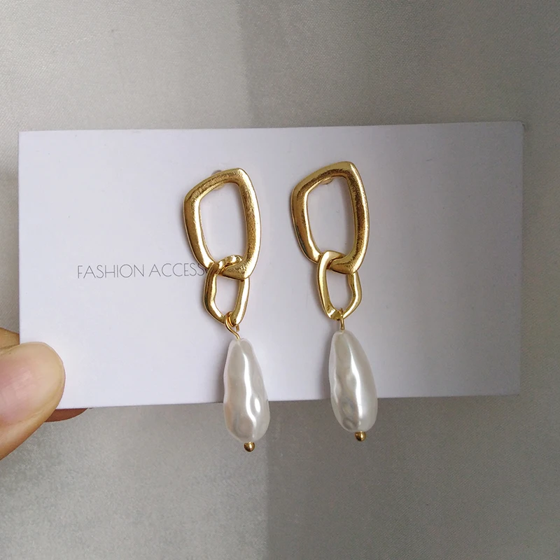 Dangle Earrings Sweet Jewelry S925-Needle Pearl-Drop Vintage Women Girls for Gifts Simulated