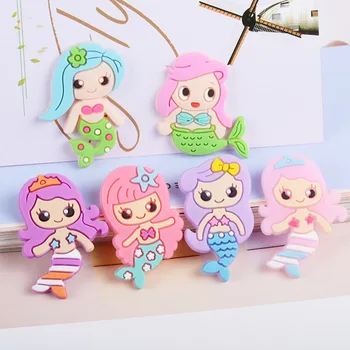 

12pcs Mix Cartoon Mermaid Soft Plastic Material Planar Resin Accessories Diy Flatback Charms Hairpin/phone Case Embellishments