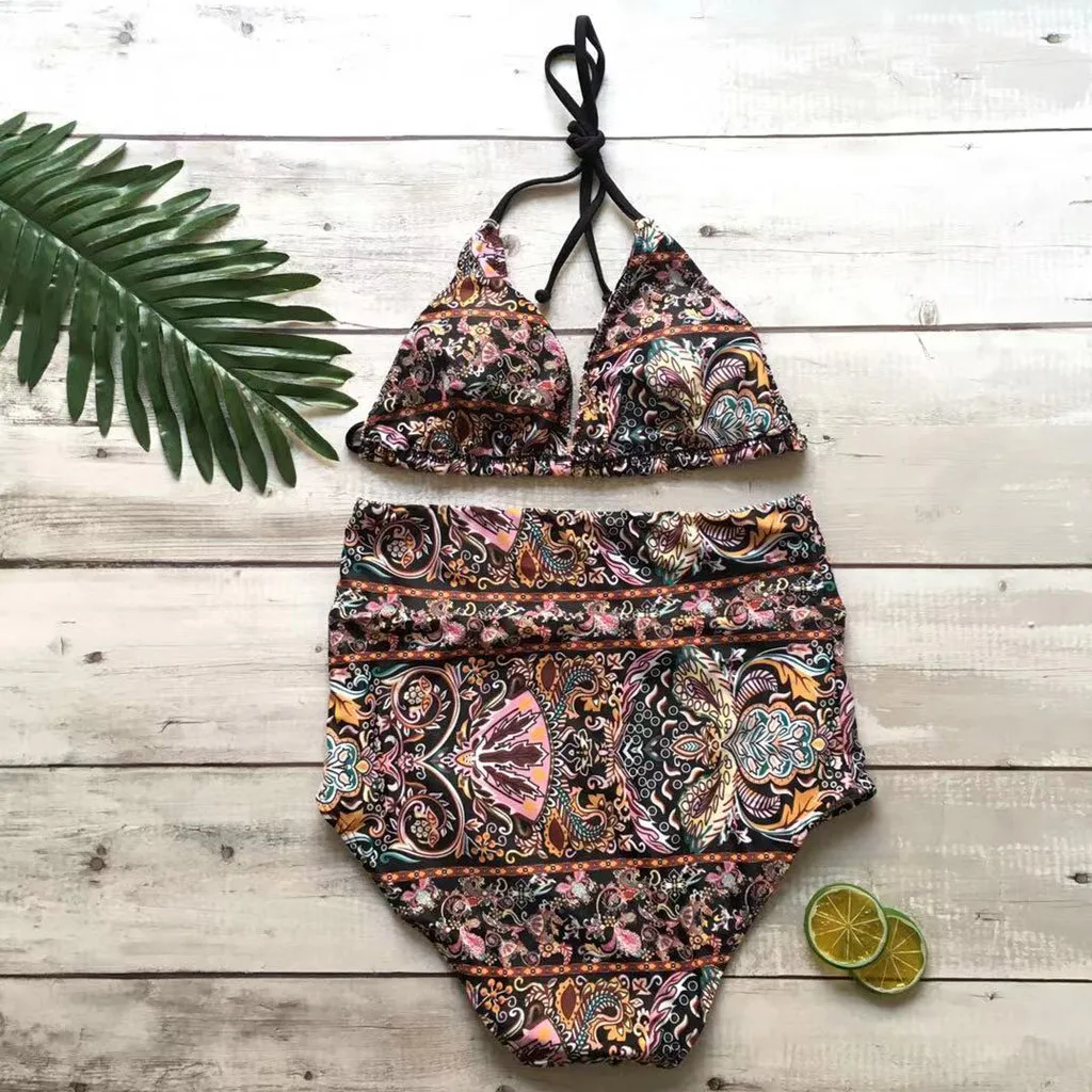 KANCOOLD Bikinis Set Push Up High Waist Printed Bikini Set 2020 Hot Sale Padded Bra Swimsuit Female Beach Swimsuit Beachwear 213