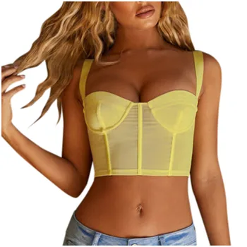 

Sexy Sleeveless Tank Top Women Backless Bustier Tops Friends Festival Mint Yellow Black Summer Woman Crop Top Streetwear 2020