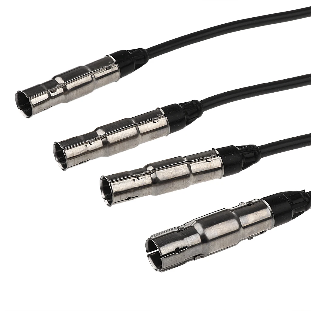 4 Pack Race Straight Spark Plug Wire Set Metal Rubber Spark Plug Wires with Boots at  Spark Plug End