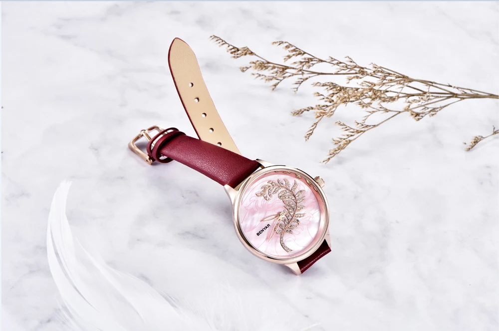 Новые BENYAR женские часы модные кварцевые женские часы Топ Бренд роскошные золотые часы креативные наручные часы женские часы Zegarek Damski