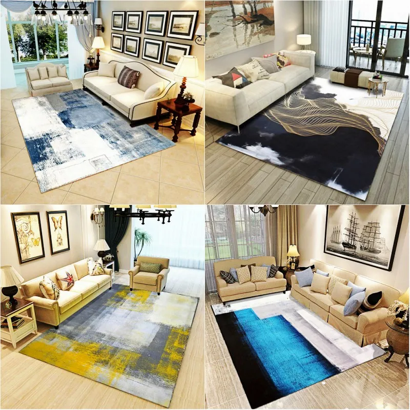 

Ins new simple modern carpet living room sofa tea table carpet household Nordic Abstract bedroom carpet bedside