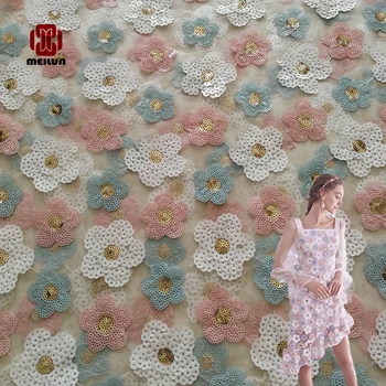 

Hot fashion element Double Face Sequins Fabric For lace Garments DIY Tissue Sewing Fabric Material Craft Making Accessories