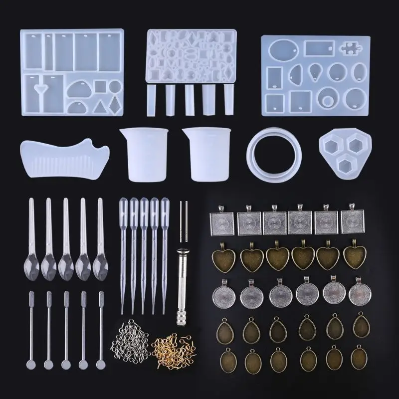 

Resin mold Silicone Pendant Mold Jewelry UV Resin Necklace Mould Casting Craft DIY Making Tools Set jewelry tools
