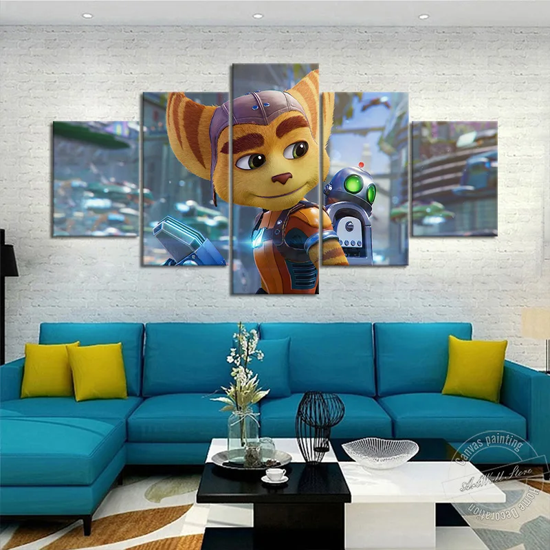 

Unframed Ratchet and Clank Rift Apart video Game Poster Canvas Art Wall Picture for Living Room & Playroom Decor Birthday Gift