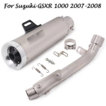 

Slip for Suzuki GSXR1000 K7 K8 2007 2008 Motorcycle Muffler Exhaust Tail Pipe Mid Link Pipe with DB Killer