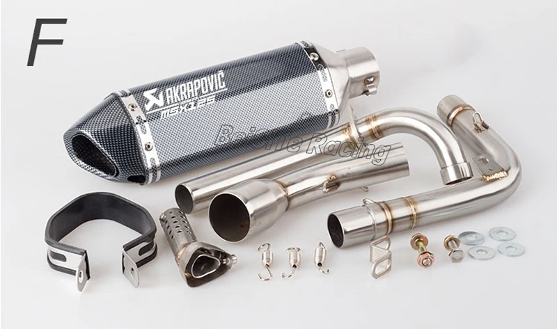 E Мотоцикл Akrapovic выхлопная средняя выхлопная труба Mid разъем слипоны для MSX обезьяна 125 Ducati кукла MSX125 выхлопная труба скутера - Цвет: E