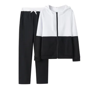 

2pcs Women Hoodies Casual Tracksuit Suits Sweatshirt Sweatpants Set Warm Clothes Sweatsuit Female Soild Color Simple Style L1