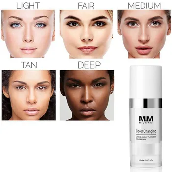 

Magic Color Changing Liquid Foundation Makeup Base Liquid Cover Concealer Longlasting Oil Control Matte Face Cosmetic 12ml TSLM2