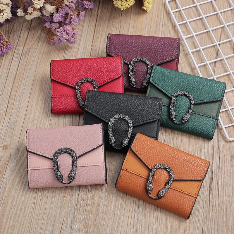 

2019 Fashion Women Mini Wallet PU Leather Small Clutch Purse Card Holders Handbag Cute Tri-fold Multi-card Female Short Carteira