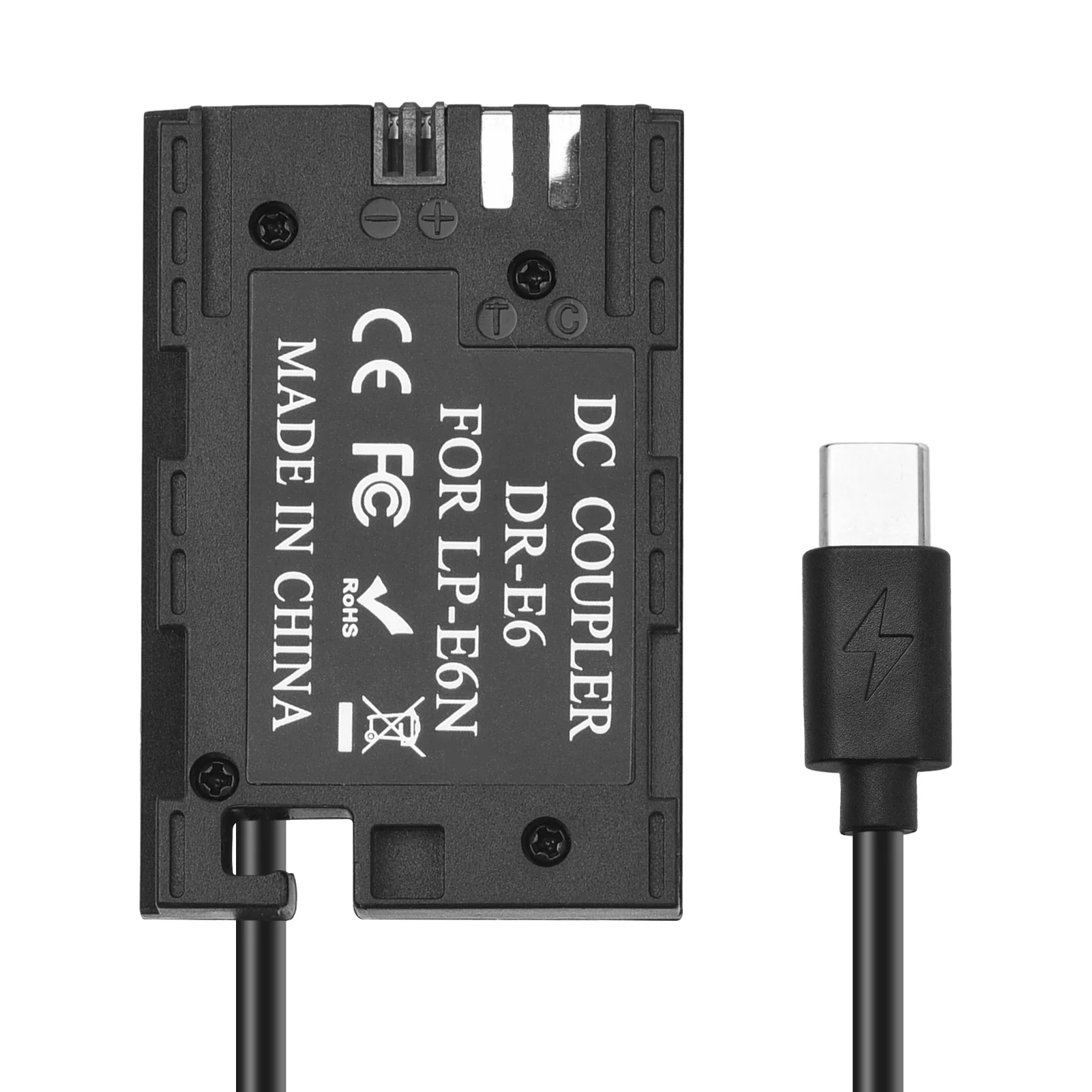 Andoer LP-E6 ���� ���͸� USB-C Ŀ�÷� �����, ĳ�� EOS R R5 R6 90D 70D 60D 5D ��ũ II III IV 6D ��ũ II�� DR-E6 USB CŸ��