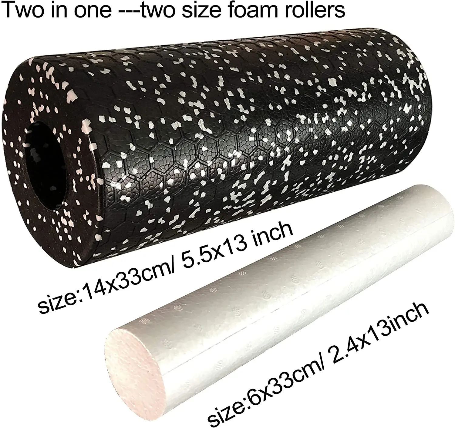 Fitness Yoga Roller EPP 2 in 1 Foam Roller Set for Deep Tissue Massage and Exercise, Neck Back Leg Arm Feet Muscles Recovery
