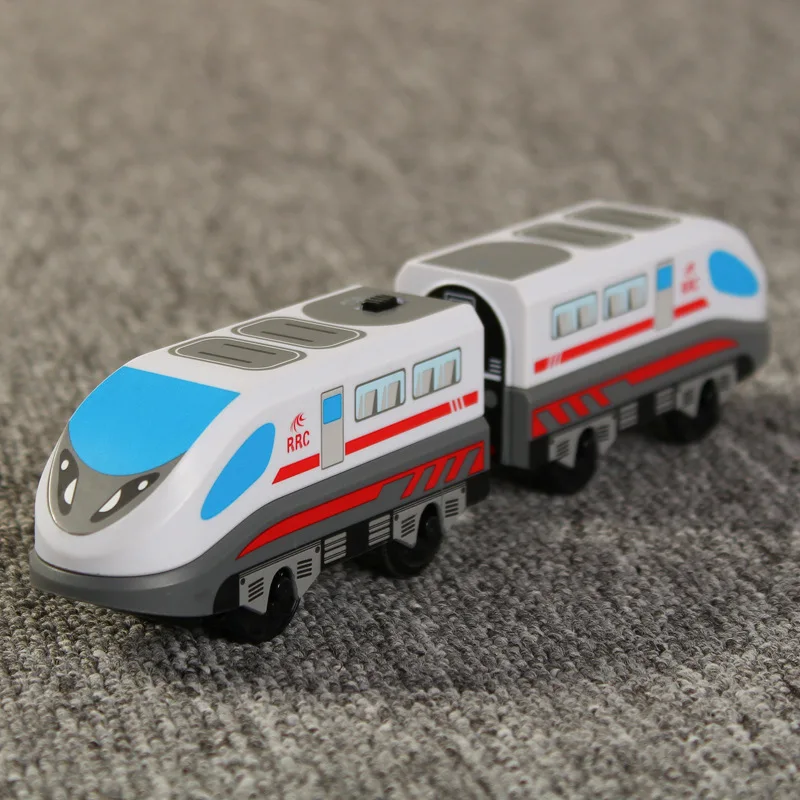 Kids RC Electric Train Set Locomotive Magnetic Train Diecast Slot Toy Fit for Wooden Train Railway Track Toys for Children Gifts 16