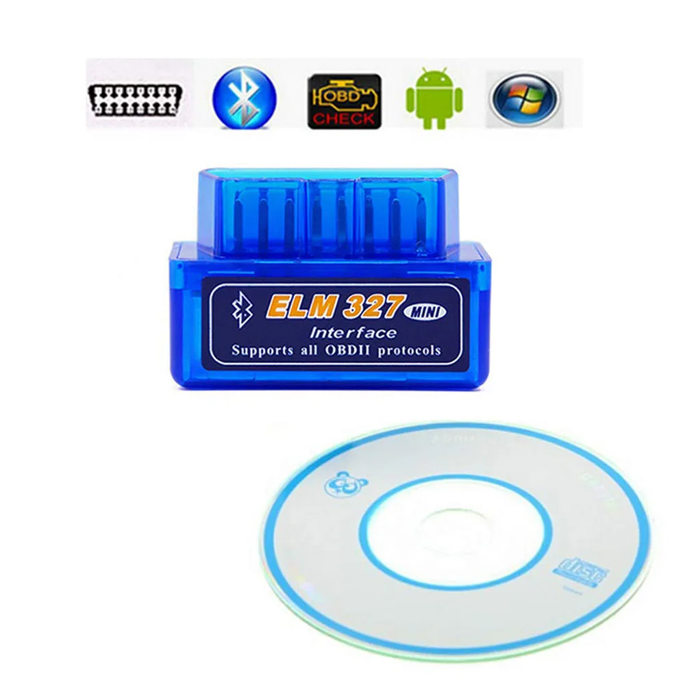 Универсальный автомобильный считыватель кодов Elm327 Bluetooth OBDII V2.1 адаптер OBD2