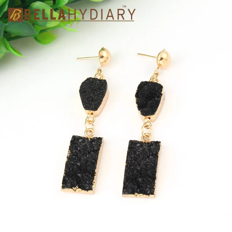 Bijoux новые искусственные камни Друза полимерные серьги подарок Висячие серьги для женщин ювелирные изделия массивные Подвески Brinco Mujer Moda