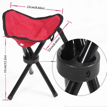 

Outdoor Fishing Chair Portable Tripod Stool Folding Chair Camping Walking Picnic Garden Foldable Three Feet Beach Chair Small