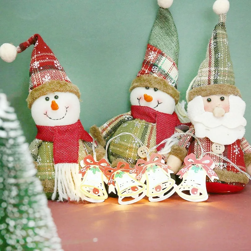 

10 Led Hollow-out Metal Double-sided Bell Battery Box Festival Decorative Lights String Christmas Lights