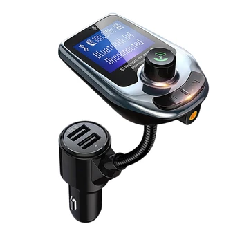 

D4 Bluetooth 5.0 FM Transmitter Car AUX USB Wireless Handsfree MP3 Player QC3.0 USB Fast Charging Charger