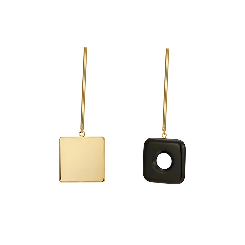 

Small audience design asymmetric long pendant earrings cool temperament earrings