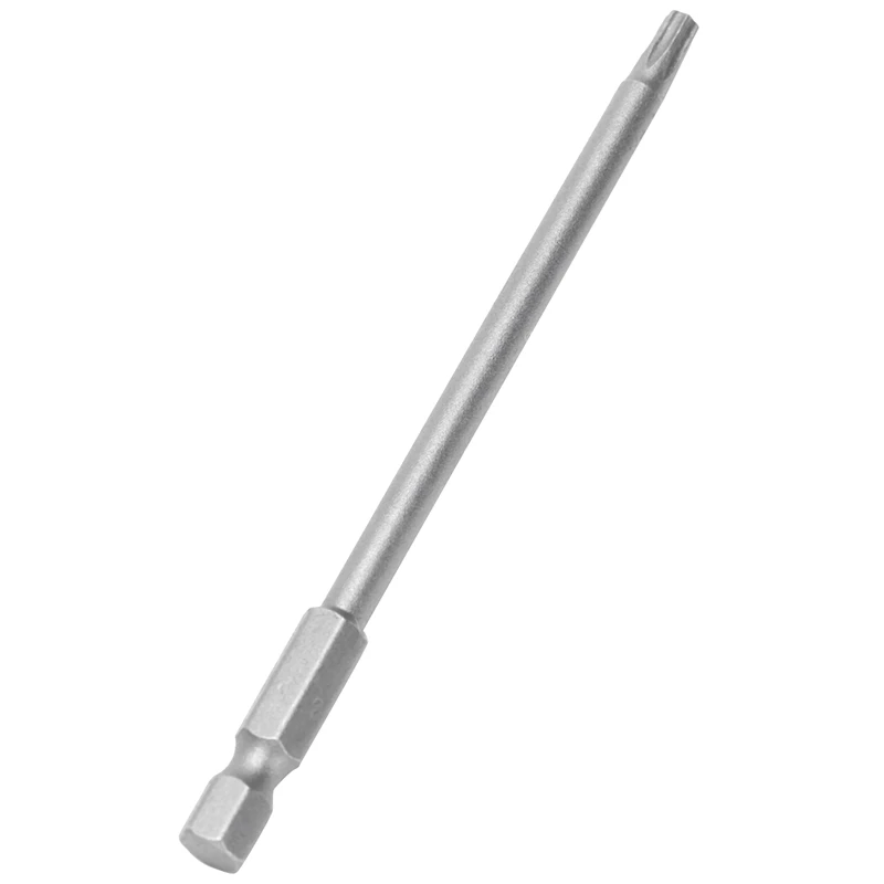 ELEG-10pcs 100 мм Длина 1/4 дюйма шестигранный хвостовик T20 Torx отвертка безопасности биты, серебристо-серый