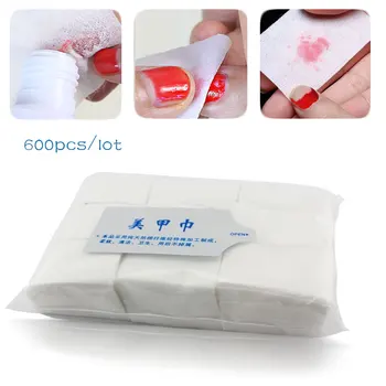 

600pcs Makeup Remover Towel Manicure Nail Polish Remover Lint-Free Wipes Cotton Napkins Nails Towel Nail UV Gel Cleansing Paper