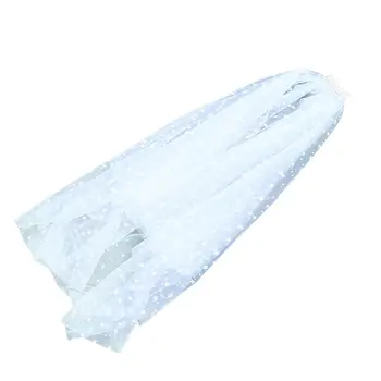 

2 Tier Double Layer Women Wedding Veil Five-Pointed Star Polka Dot Print Tulle Retro Bridal Veil Night Party Costume With Comb