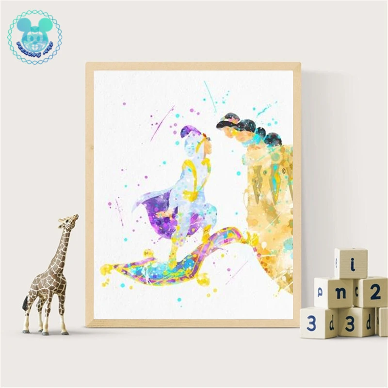 ディズニーアラジンジャスミン水彩壁アートキャンバス絵画クラシック漫画アラジン魔法のじゅうたんポスターやプリントルームのインテリア 絵画 書道 Aliexpress ディズニーアラジンジャスミン水彩壁アートキャンバス絵画クラシック漫画アラジン魔法のじゅうたんポスターやプリントルームのインテリア 絵画 書道 Aliexpress