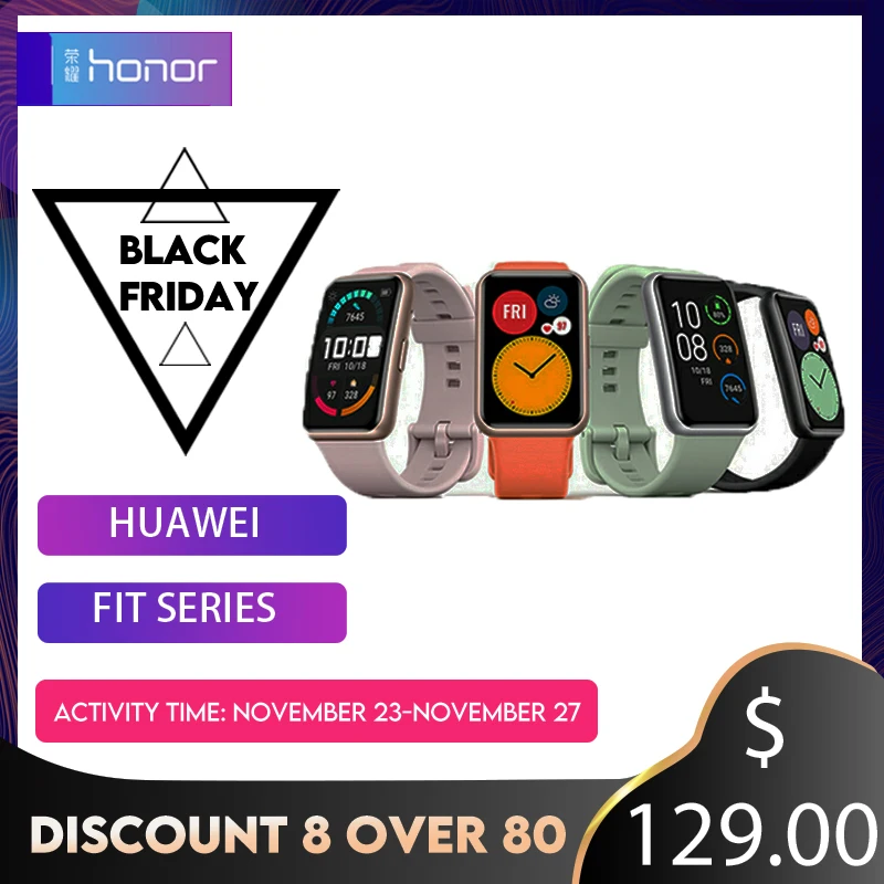 Смарт-часы HUAWEI Watch FIT Быстрая тренировка анимация насыщения крови кислородом срок