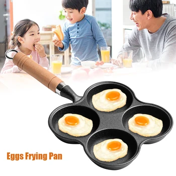 

Thickened Healthy For Eggs Long Handle Non Stick Frying Pan Steak Cast Iron 4 Cups Breakfast Maker Pancake Cooker Omelet