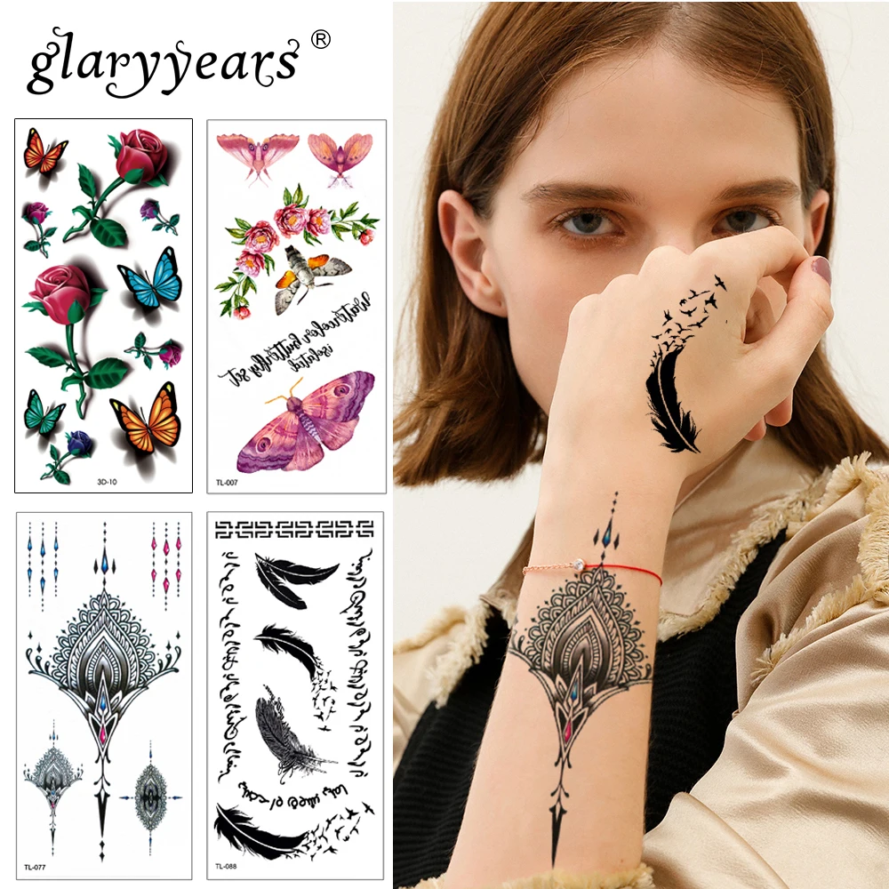 Glaryyears 25 узоров 1 лист тату женские ювелирные украшения WST TL переводные наклейки на