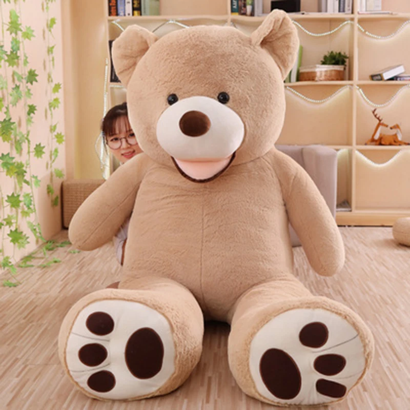 big teddy bear in bedroom