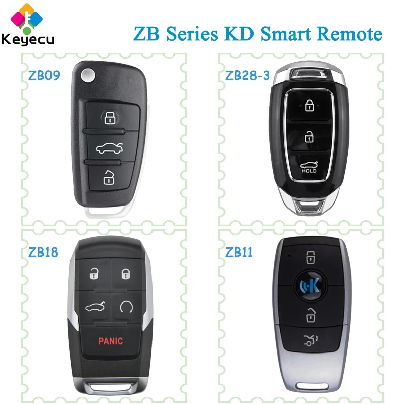 KEYECU KEYDIY FOR AUDI STYLE FOR HYUNDAI STYLE ZB SERIES KD SMART REMOTE CAR KEY - 3 4 BUTTONS - FOR KD-X2 KEY PROGRAMMER
