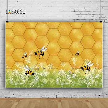 

Laeacco Bee Grass Baby Children Birthday Party Scene Portrait Photography Backgrounds Vinyl Photographic Props For Photo Studio