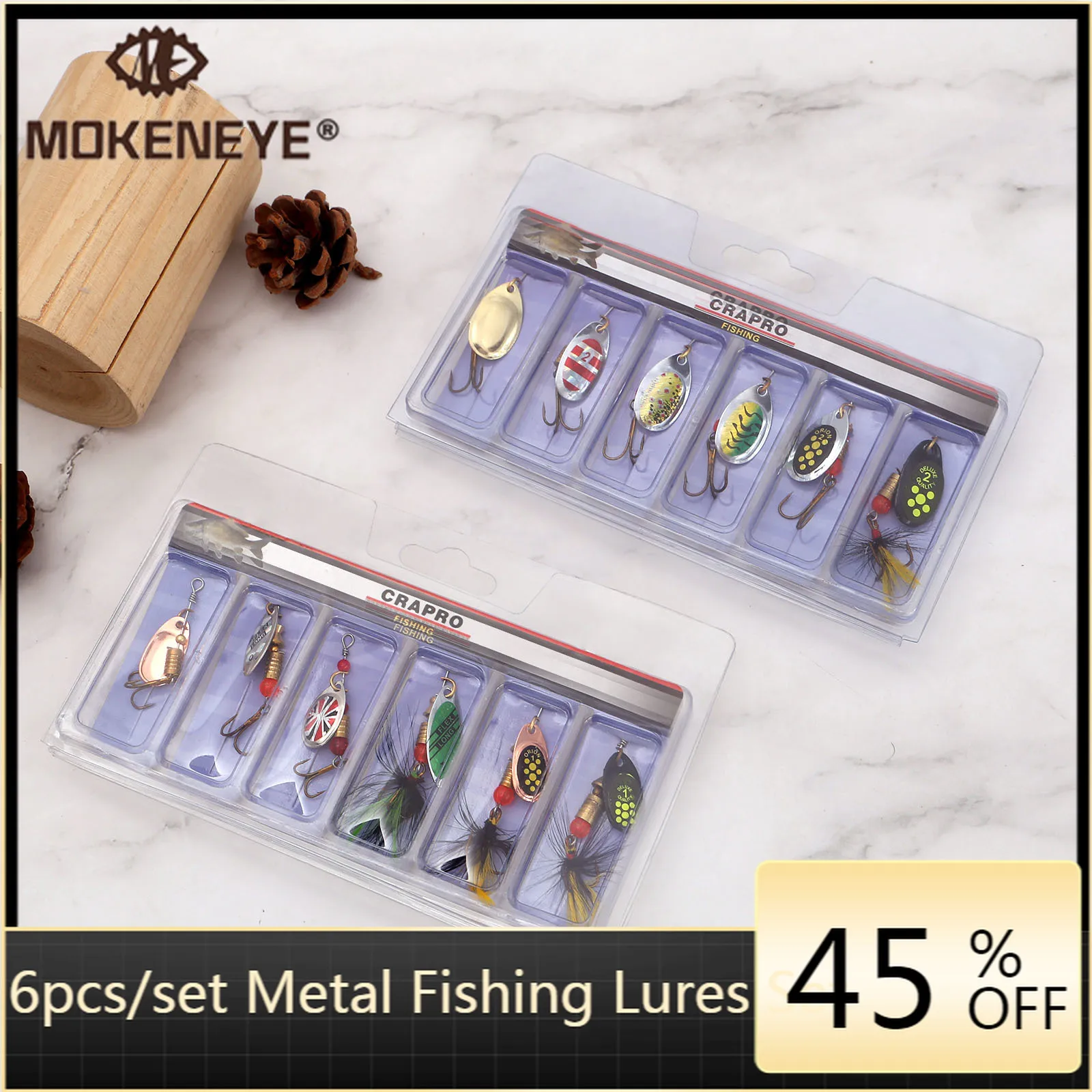 Набор металлических рыболовных приманок 6 шт./компл. рыболовные снасти для ловли