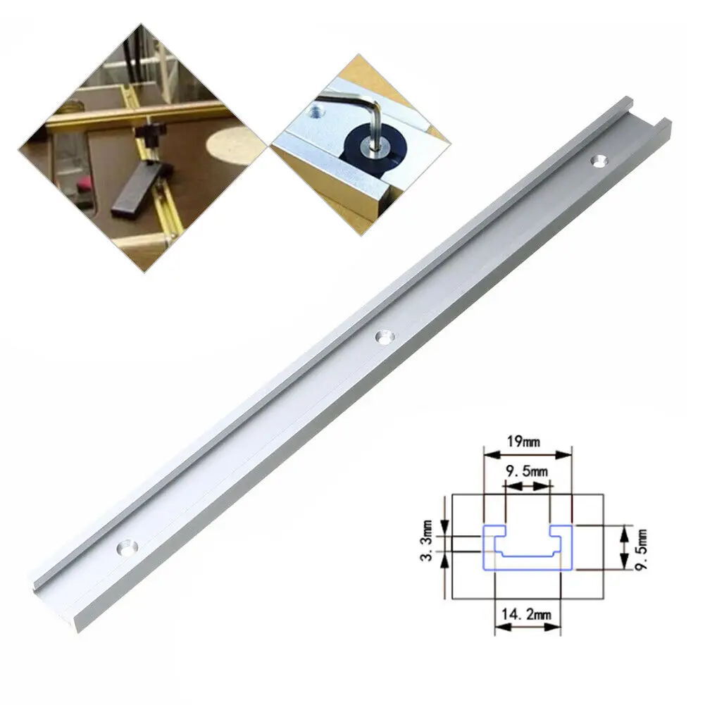 Details about   Aluminium Alloy 300-600mm T-Track T-Slot Miter Jig Tool For Woodworking Router 