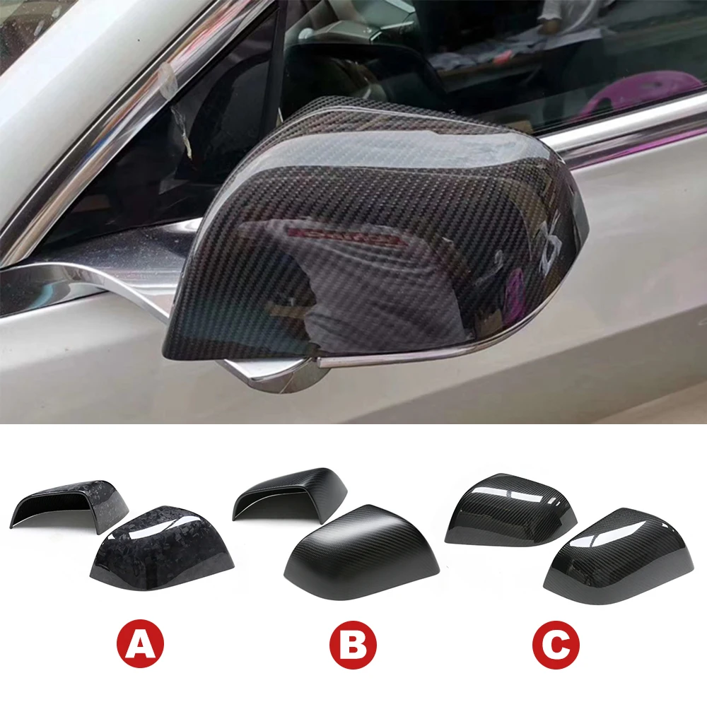 

2pcs For Tesla Model S Y Car Side Wing Mirror Cover Real Carbon Fibe Paste Auto Rearvier Mirror Cover Cap Car Accessories