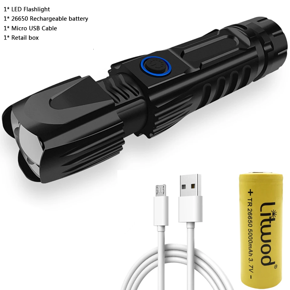 Option B Z40 яркий xhp90 высокомощный перезаряжаемый светодиодный светильник-вспышка XHP70 lanterna тактический светильник 18650 или 26650 лампа для кемпинга и охоты - Испускаемый цвет: Option B