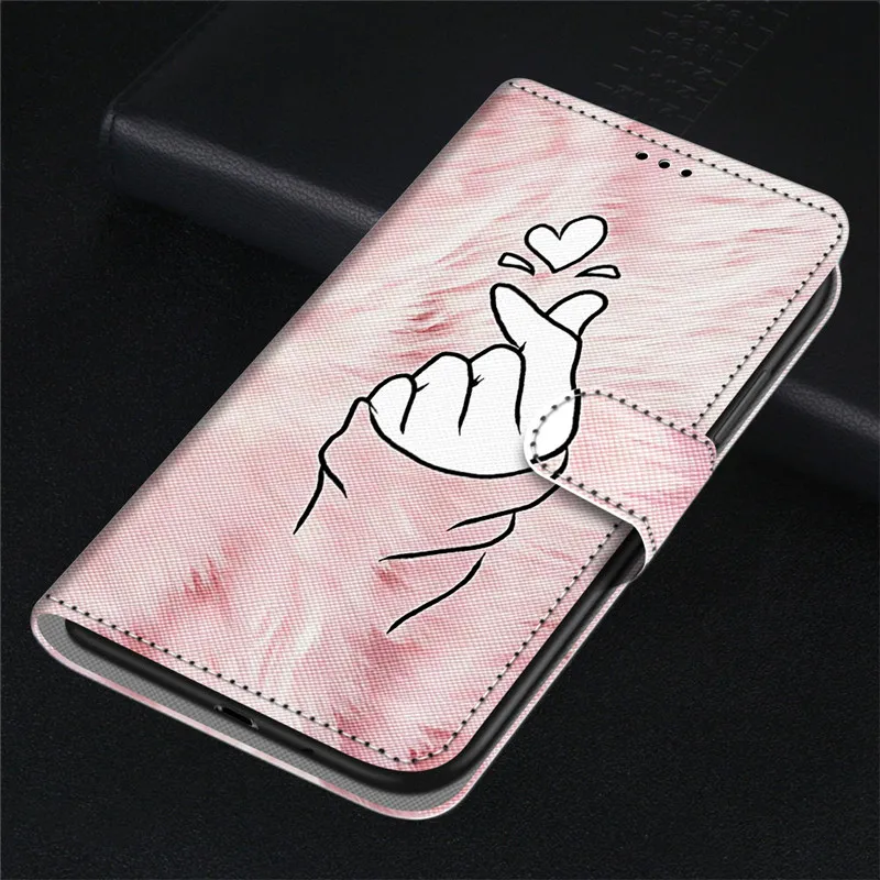 Cute Funny Painted Flip Leather Case on For Samsung Galaxy A20 A20s A20e A205 A207 A202 Card Slot Wallet Animal Pattern Cover kawaii phone case samsung