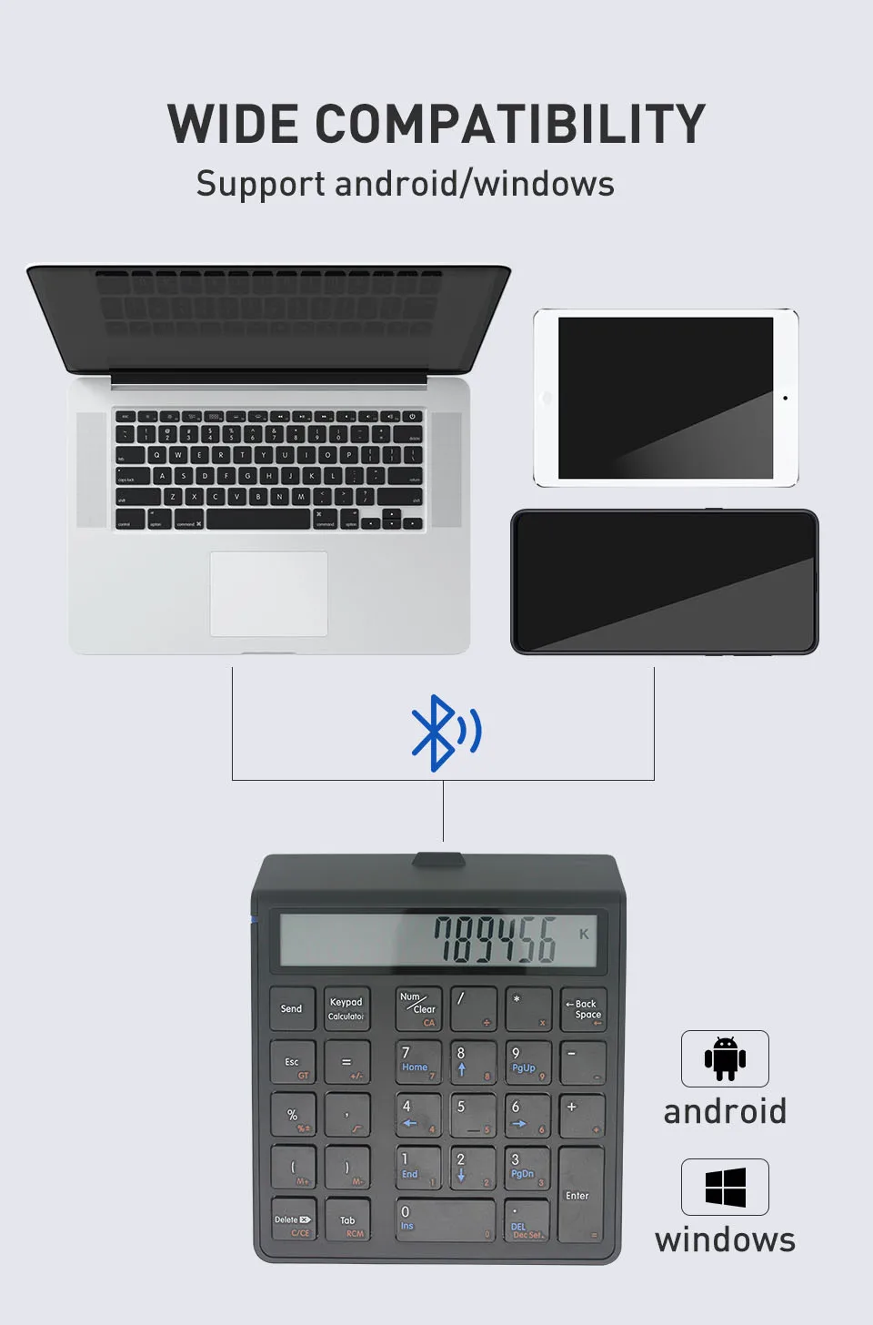 1 sem fio eletrônico calculadora 12 dígitos