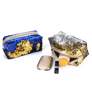 

VOGVIGO Girl Make Up Bag Women Mermaid Sequins Cosmetic Bag Evening Envelope Bag Makeup Pouch Travel Organizer Toiletry Bag