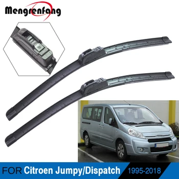 

For Citroen Jumpy Dispatch Car Front Windscreen Wiper Blades Soft Rubber Wiper J Hook Arms Styling 1995-2018