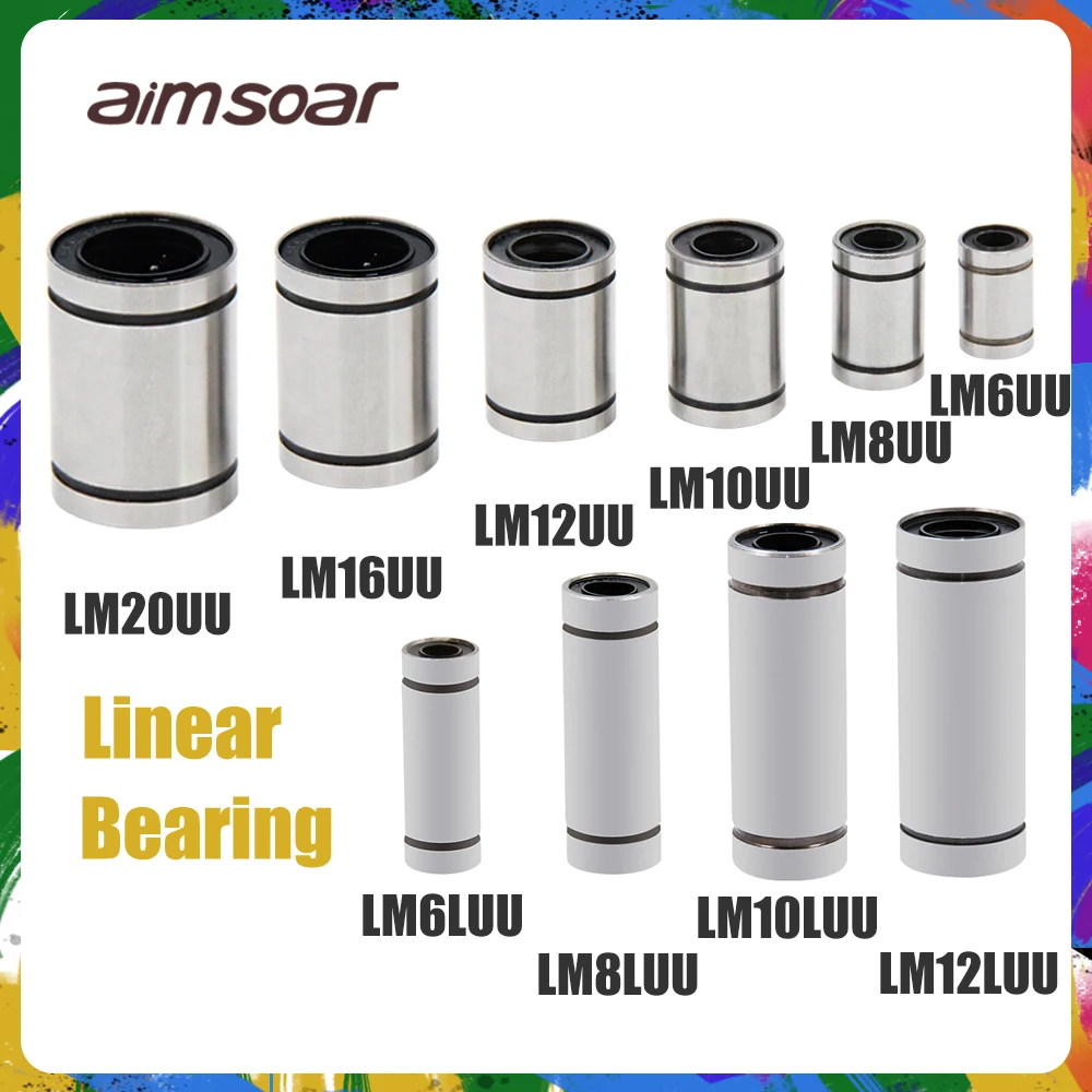 

LM8UU Linear Bearings LM6UU LM10UU LM12UU LM16UU LM20UU LM6LUU LM8LUU LM10LUU LM12LUU Linear Bushing 8mm 3D printer Parts