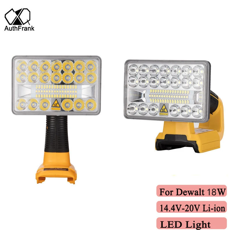 DCB182 Lamp Work Light Flashlight Tool Light Spotlight Light For DEWALT 12W 18W 5 inch 3 inch 14.4V-20V Li-ion battery DCB200 shaver charger cord